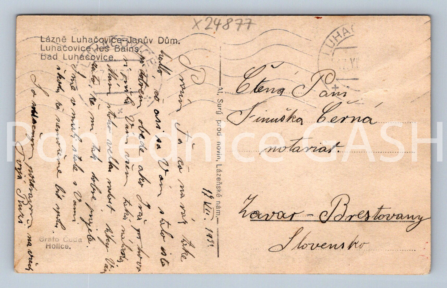 Pohlednice LÁZNĚ LUHAČOVICE (X24877)