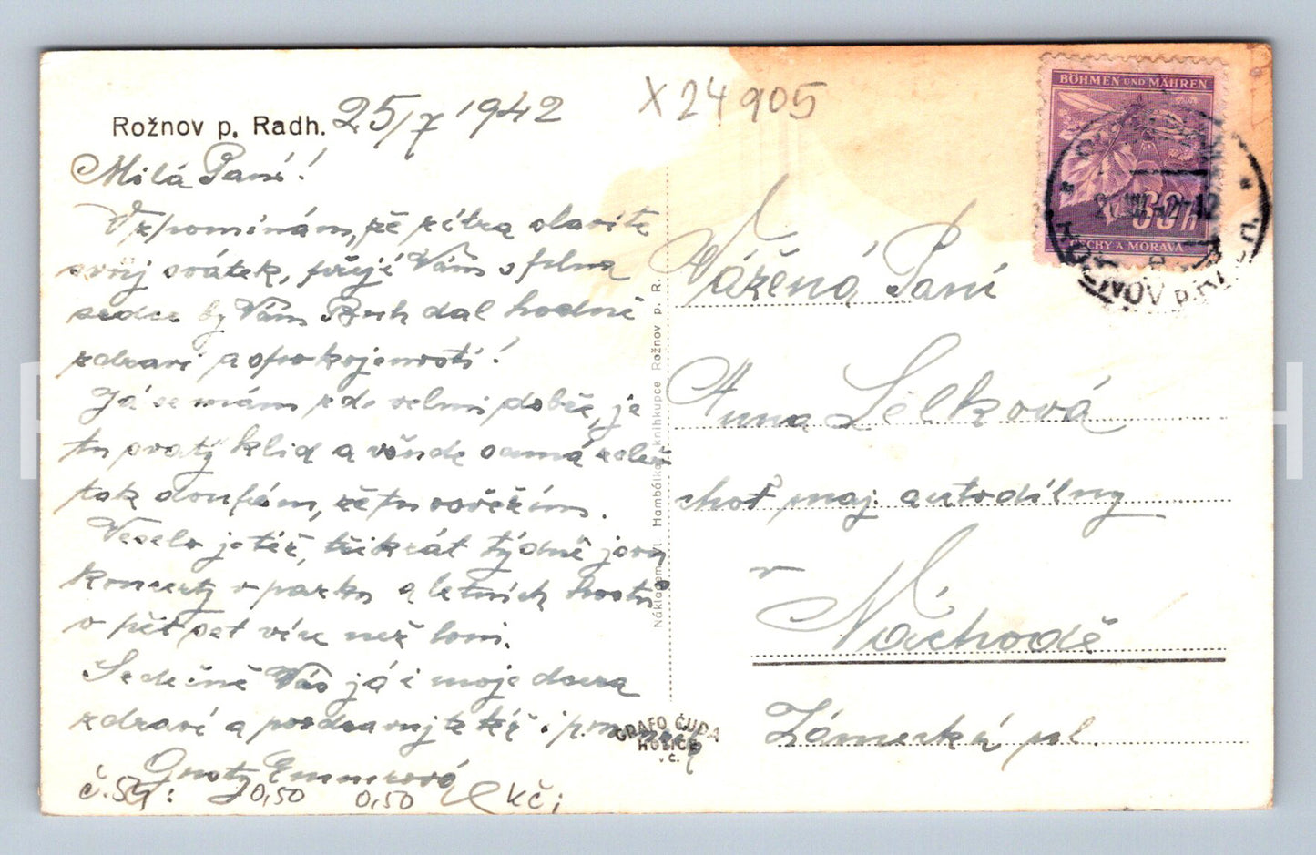 Pohlednice ROŽNOV POD RADHOŠTĚM (X24905)