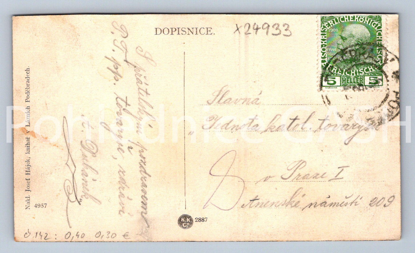 Pohlednice LÁZNĚ PODĚBRADY (X24933)