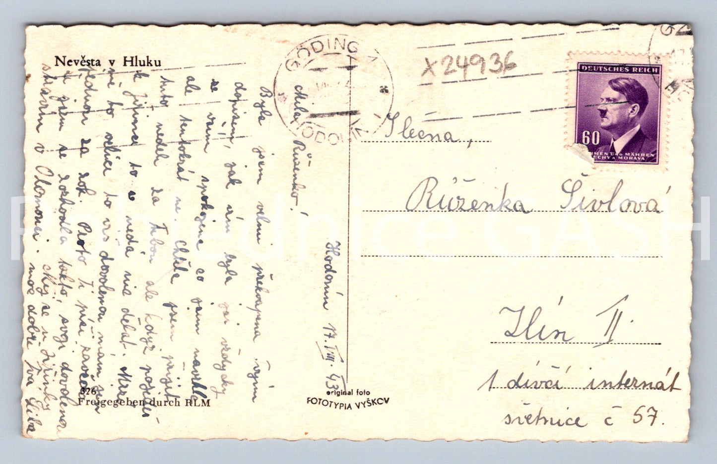 Pohlednice NEVĚSTA V HLUKU (X24936)