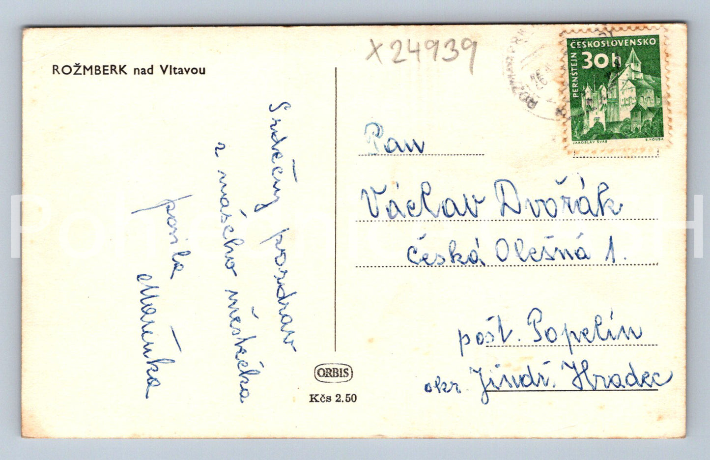 Pohlednice ROŽMBERK NAD VLTAVOU (X24939)