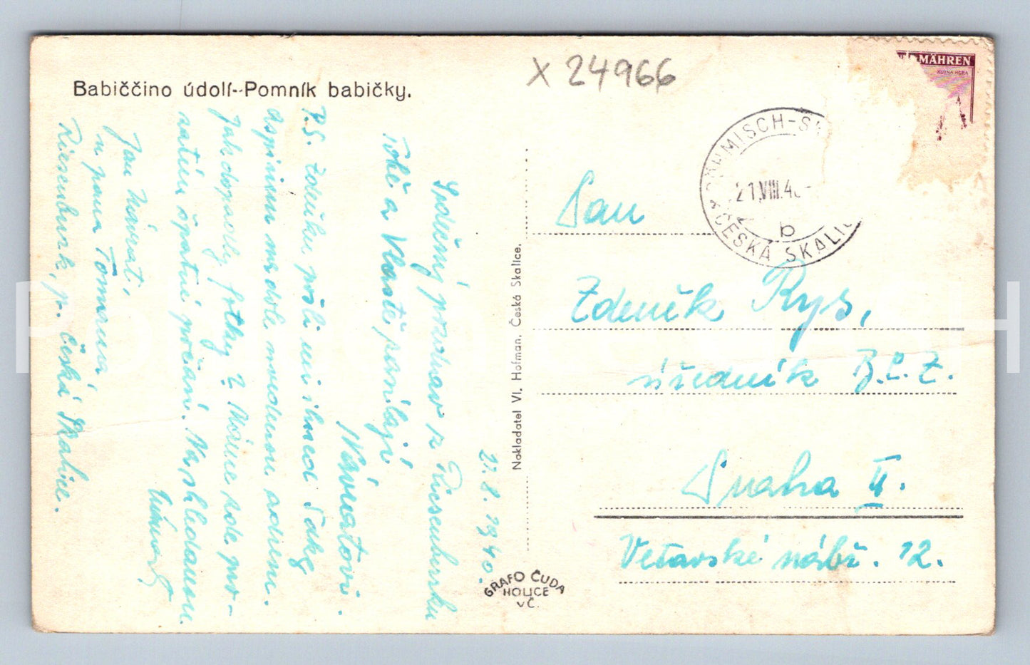 Pohlednice BABIČČINO ÚDOLÍ (X24966)