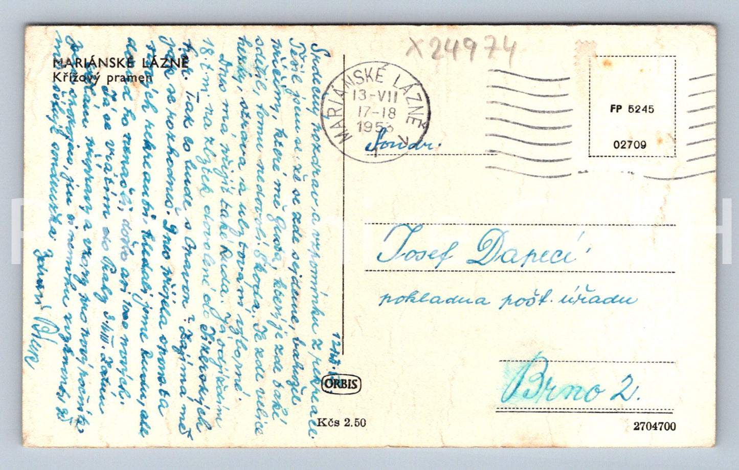 Pohlednice MARIÁNSKÉ LÁZNĚ (X24974)