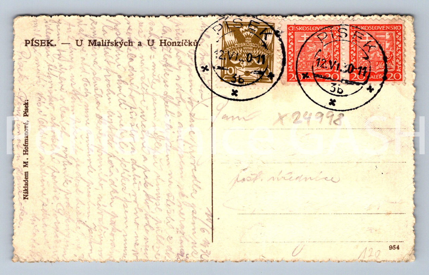 Pohlednice PÍSEK (X24998)