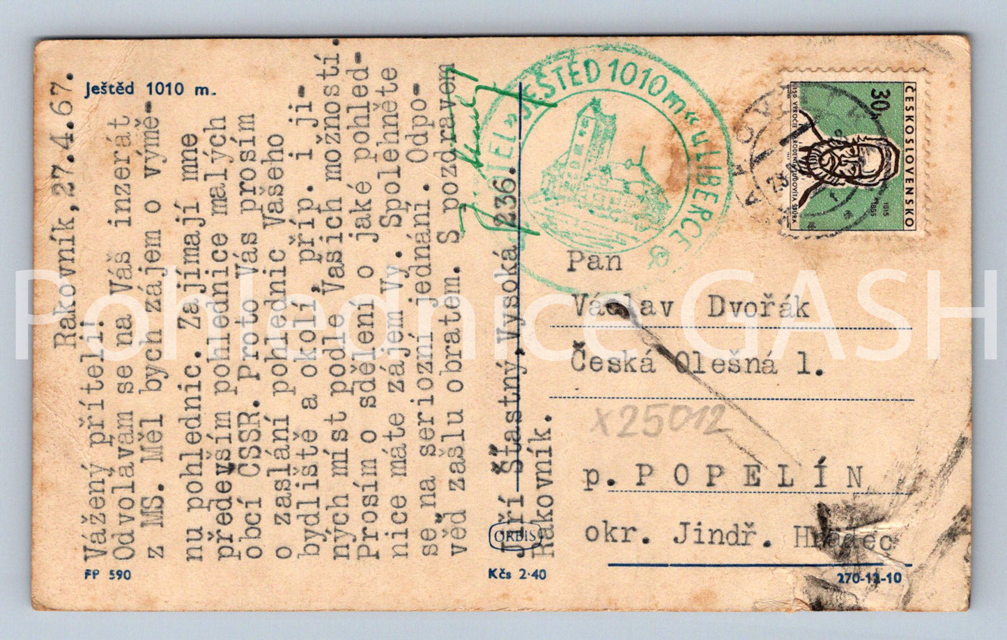 Pohlednice JEŠTĚD LIBEREC (X25012)