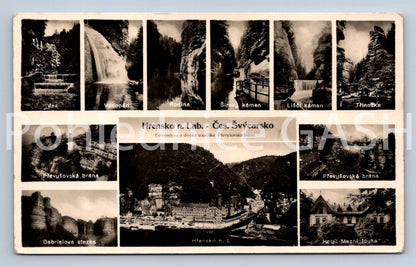 Postcard HŘENSKO NAD LABEM - BOHEMIAN SWITZERLAND - COLLAGE (X25037)