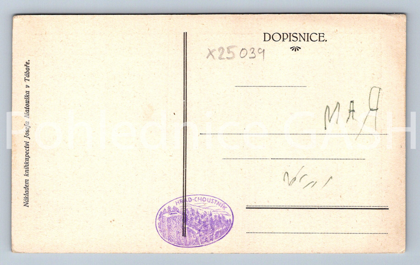 Pohlednice HRAD CHOUSTNÍK (X25039)