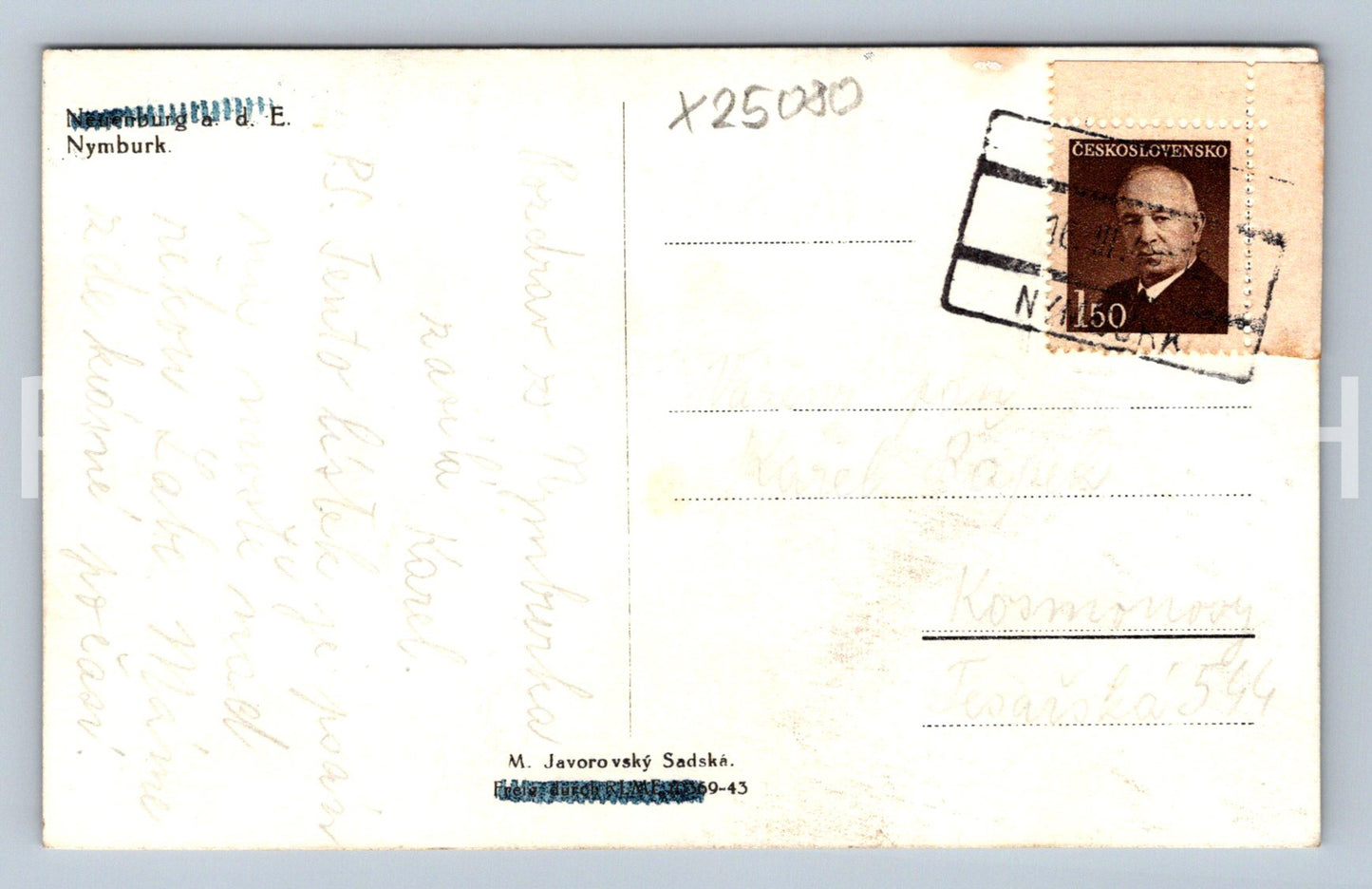 Postcard NYMBURK (X25080)