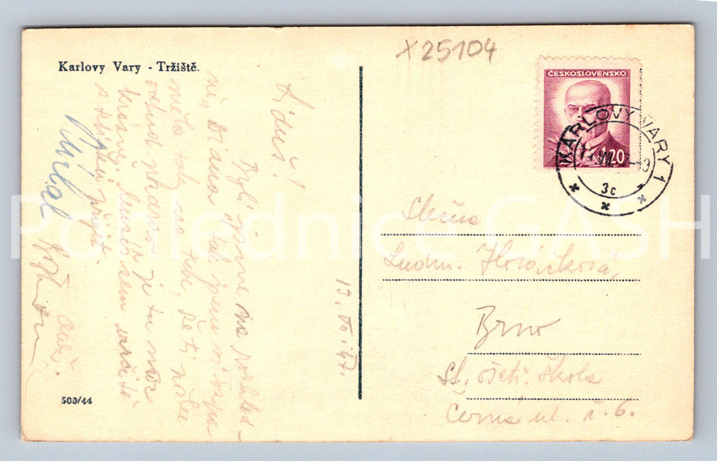 Postcard KARLOVY VARY (X25104)