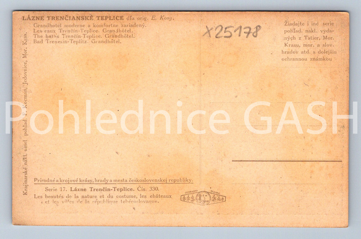 Pohlednice LÁZNĚ TRENČIANSKÉ TEPLICE (X25178)