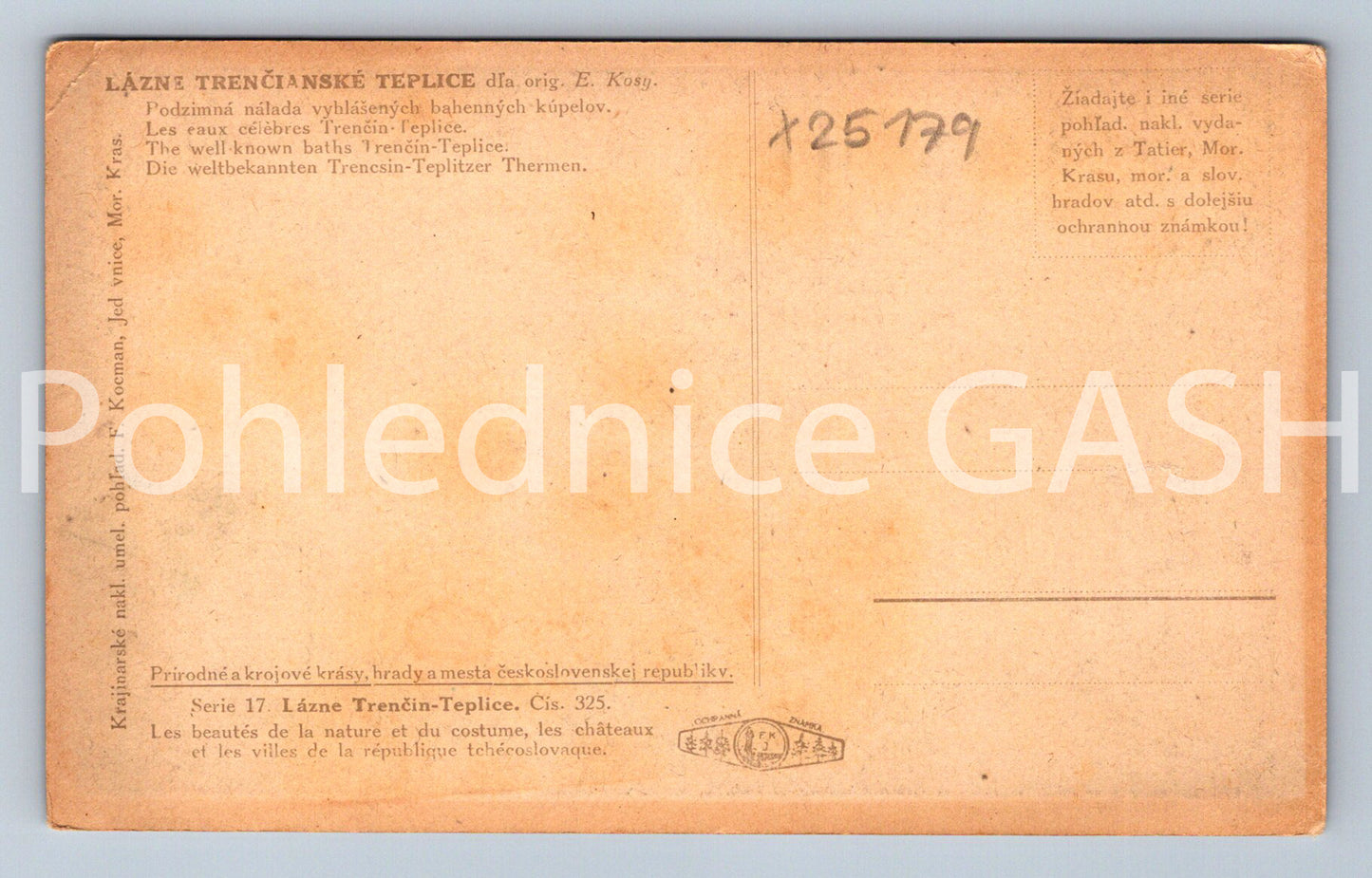 Pohlednice LÁZNĚ TRENČIANSKÉ TEPLICE (X25179)