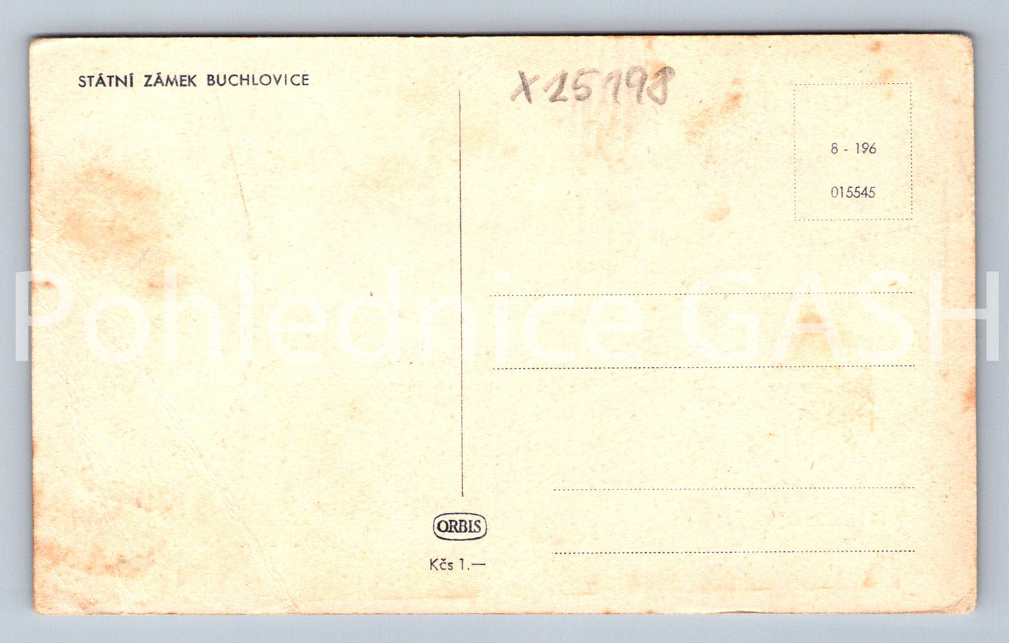 Pohlednice STÁTNÍ ZÁMEK BUCHLOVICE (X25198)