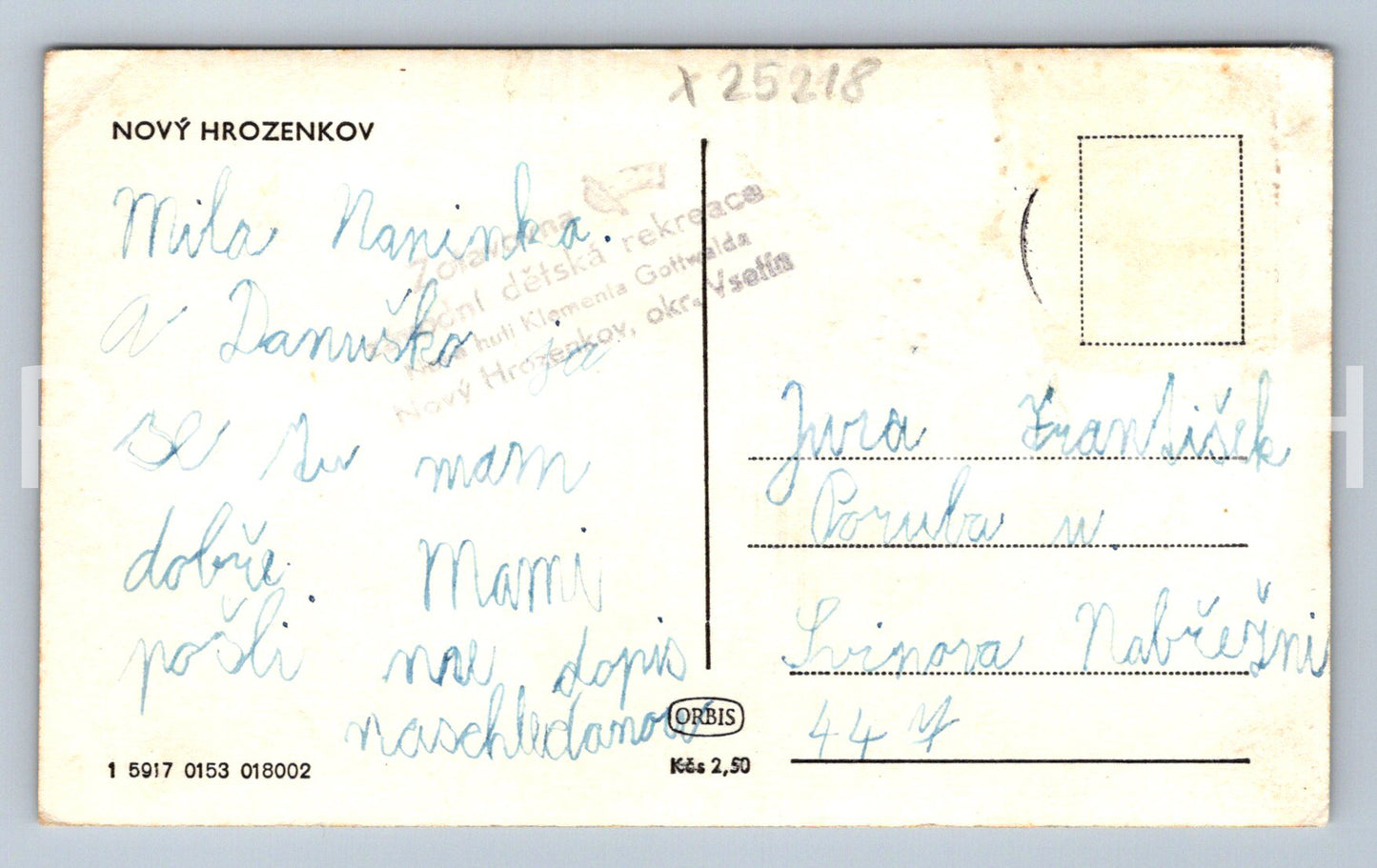 Pohlednice NOVÝ HROZENKOV (X25218)