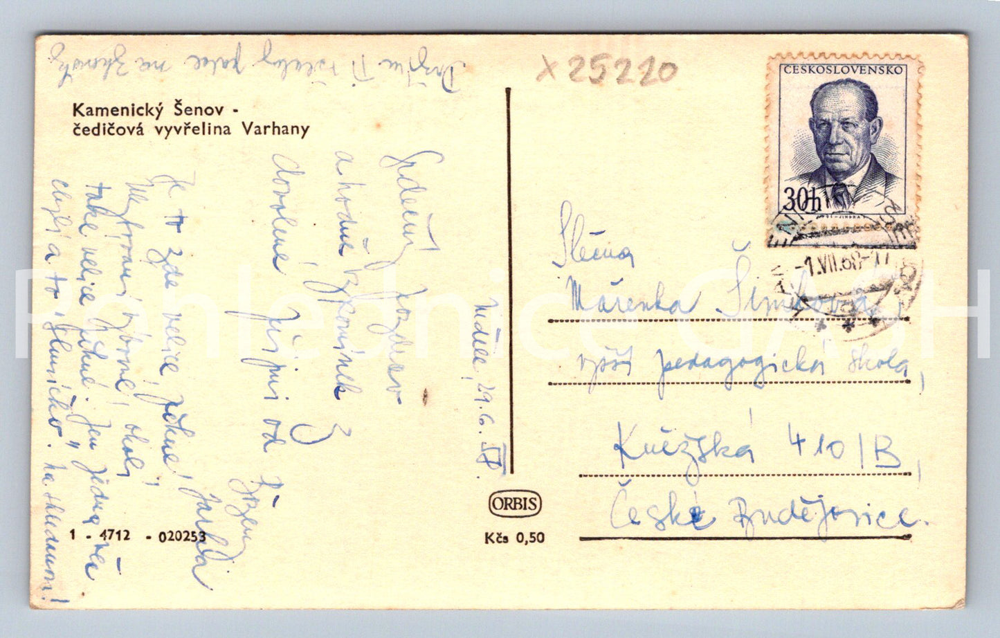 Pohlednice KAMENICKÝ ŠENOV (X25220)