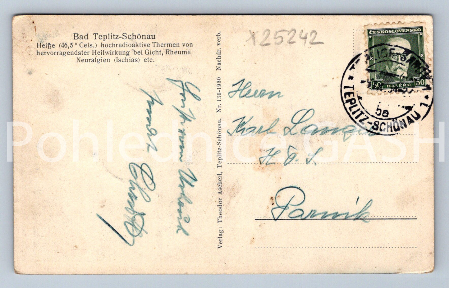 Pohlednice TEPLICE (X25242)