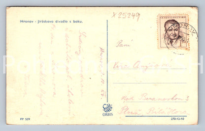 Pohlednice HRONOV - JIRÁSKOVOV DIVADLO S BOKU (X25249)