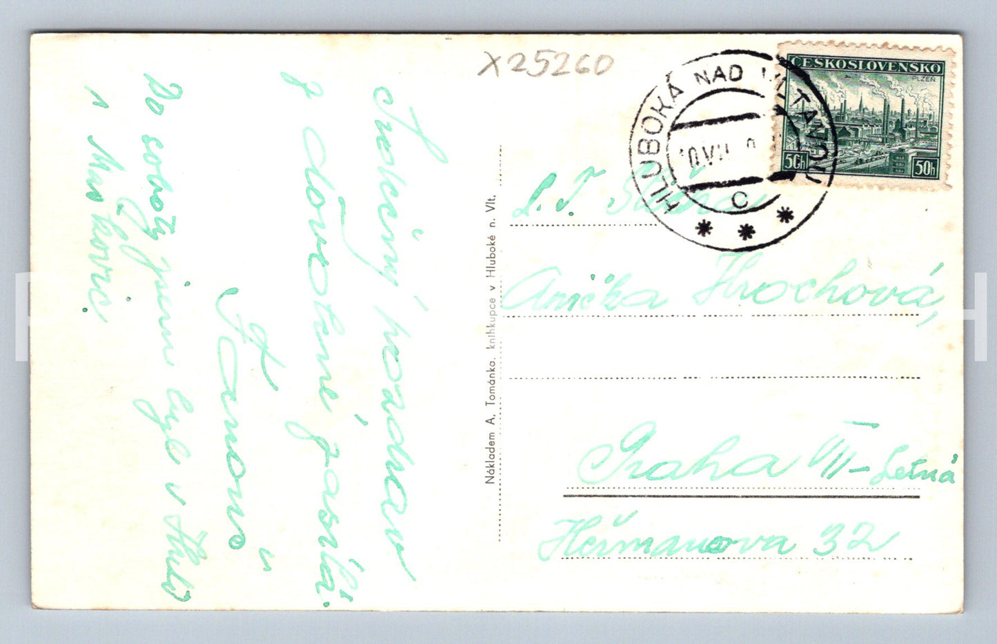 Pohlednice ZÁMEK HLUBOKÁ NAD VLTAVOU (X25260)