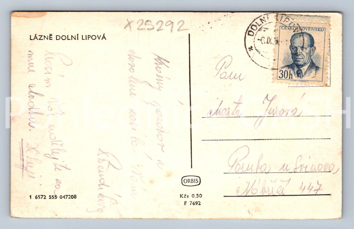 Pohlednice LÁZNĚ DOLNÍ LIPOVÁ (X25292)