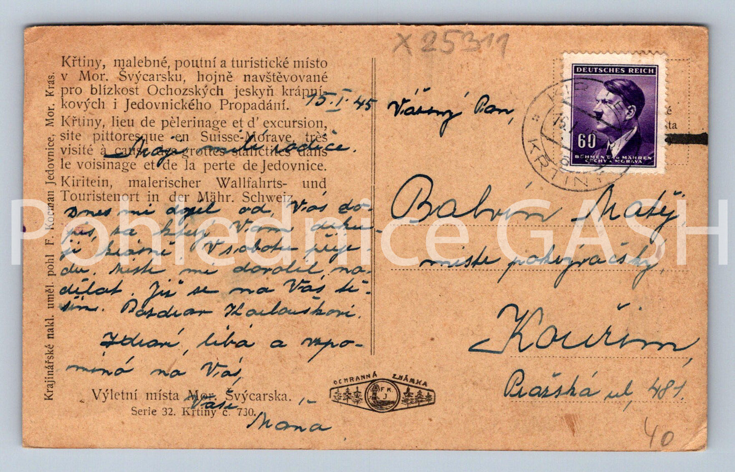 Pohlednice MORAVSKÉ ŠVÝCARSKO (X25311)