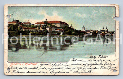 Pohlednice POZDRAV Z ROUDNICE dlouhá adresa (X25355)