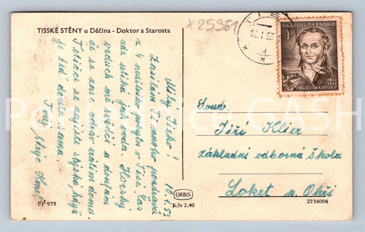 Pohlednice TISSKÉ STĚNY (X25361)