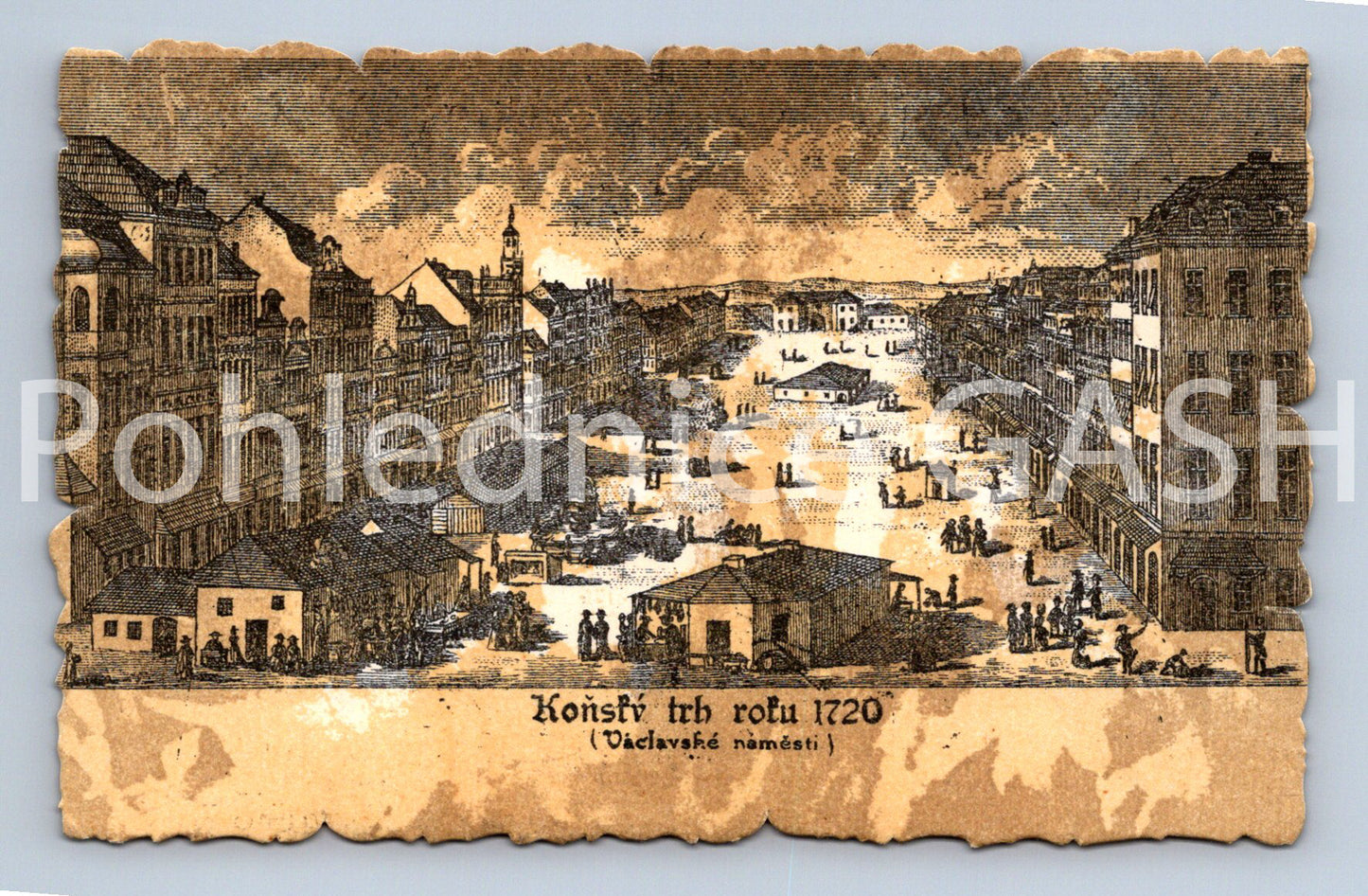 Pohlednice KOŇSKÝ TRH ROKU 1720 (VÁCLAVSKÉ NÁMĚSTÍ) (x17764)