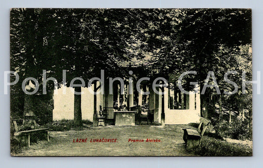 Pohlednice LÁZNĚ LUHAČOVICE, PRAMEN ALOISKA (x17777)