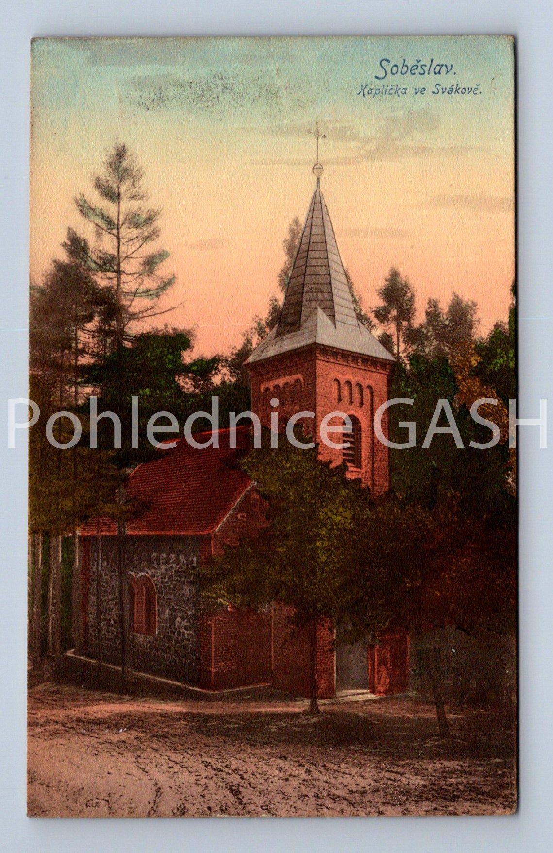 Pohlednice SOBĚSLAV. KAPLIČKA VE SVÁKOVĚ (x17801)
