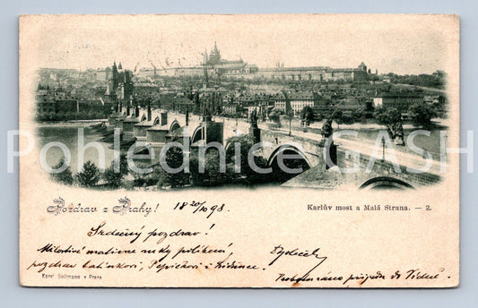 Pohlednice POZDRAV Z PRAHY dlouhá adresa (ST11286)