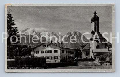 Pohlednice GERMISCH - KIRCHE MIT ZUGSPITZMASSIV (ST11446)