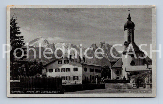 Pohlednice GERMISCH - KIRCHE MIT ZUGSPITZMASSIV (ST11446)
