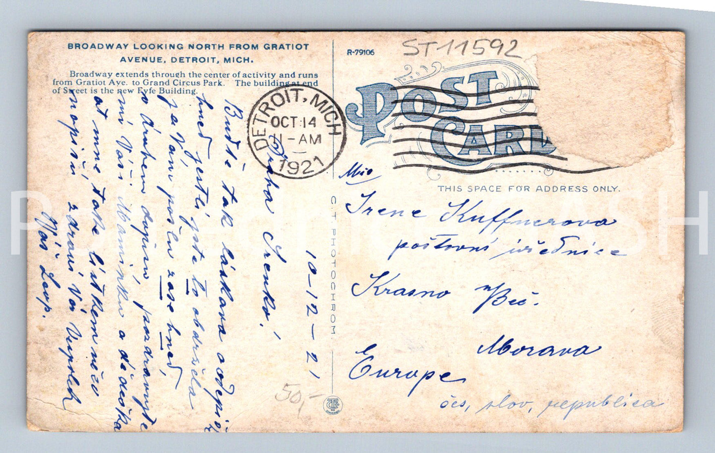 Pohlednice DETROIT (ST11592)