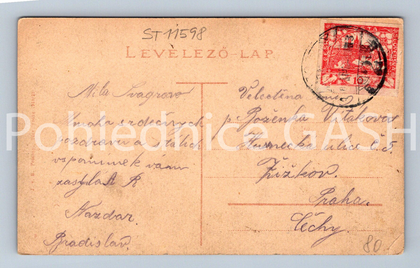Pohlednice POSZONY (ST11598)