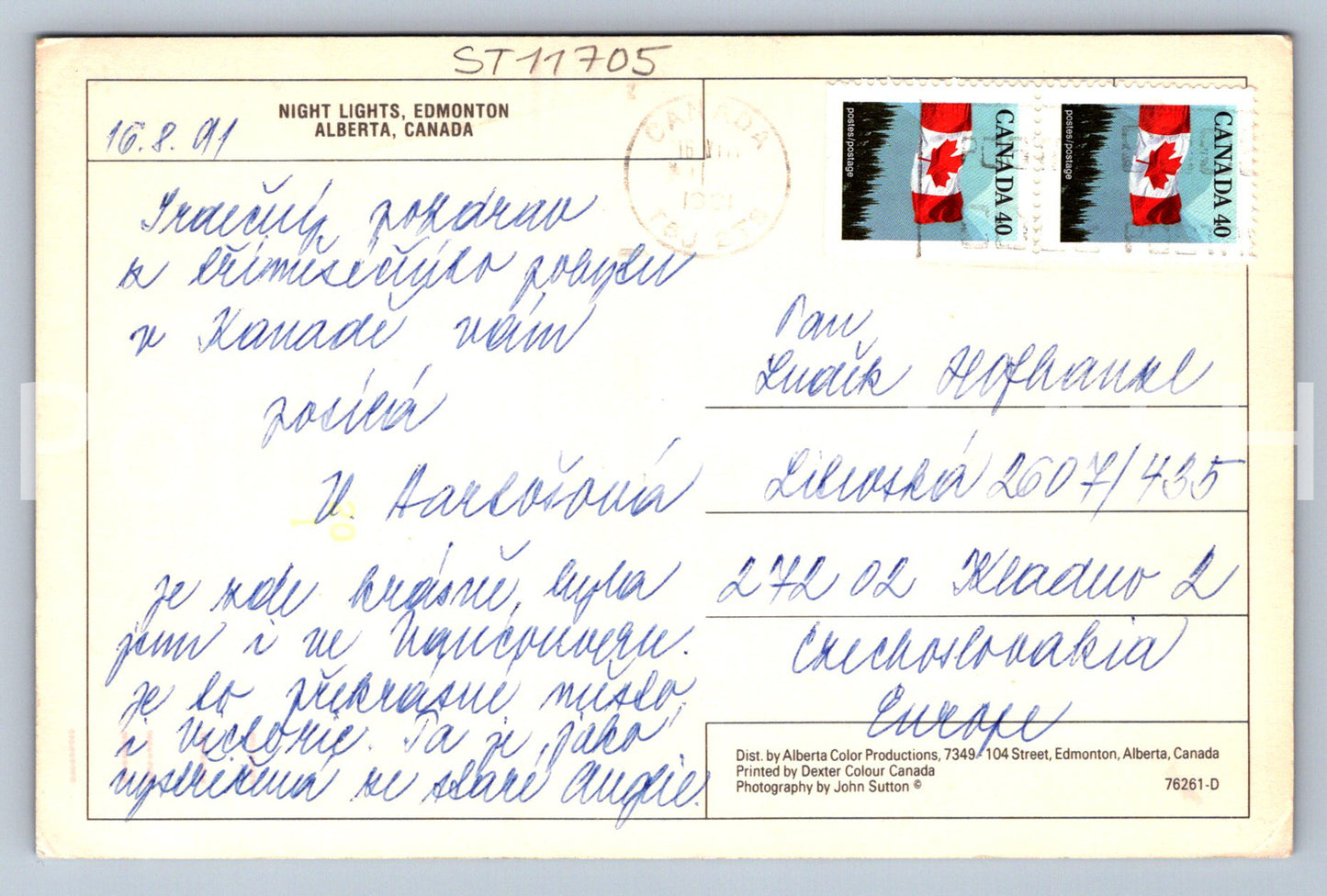 Pohlednice EDMONTON (ST11705)
