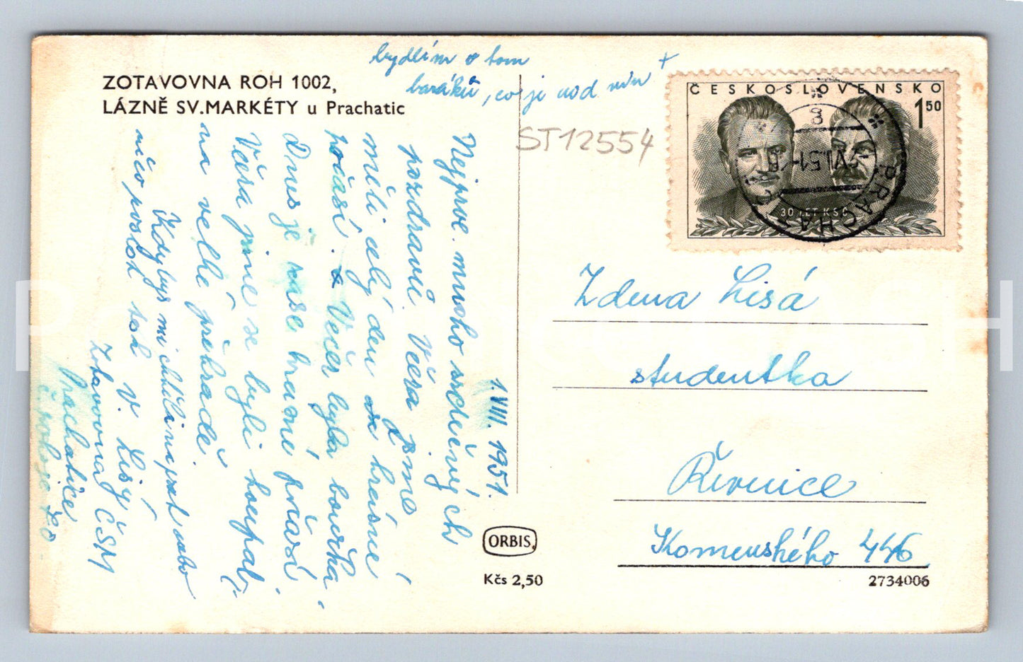 Pohlednice PRACHATICE (ST12554)