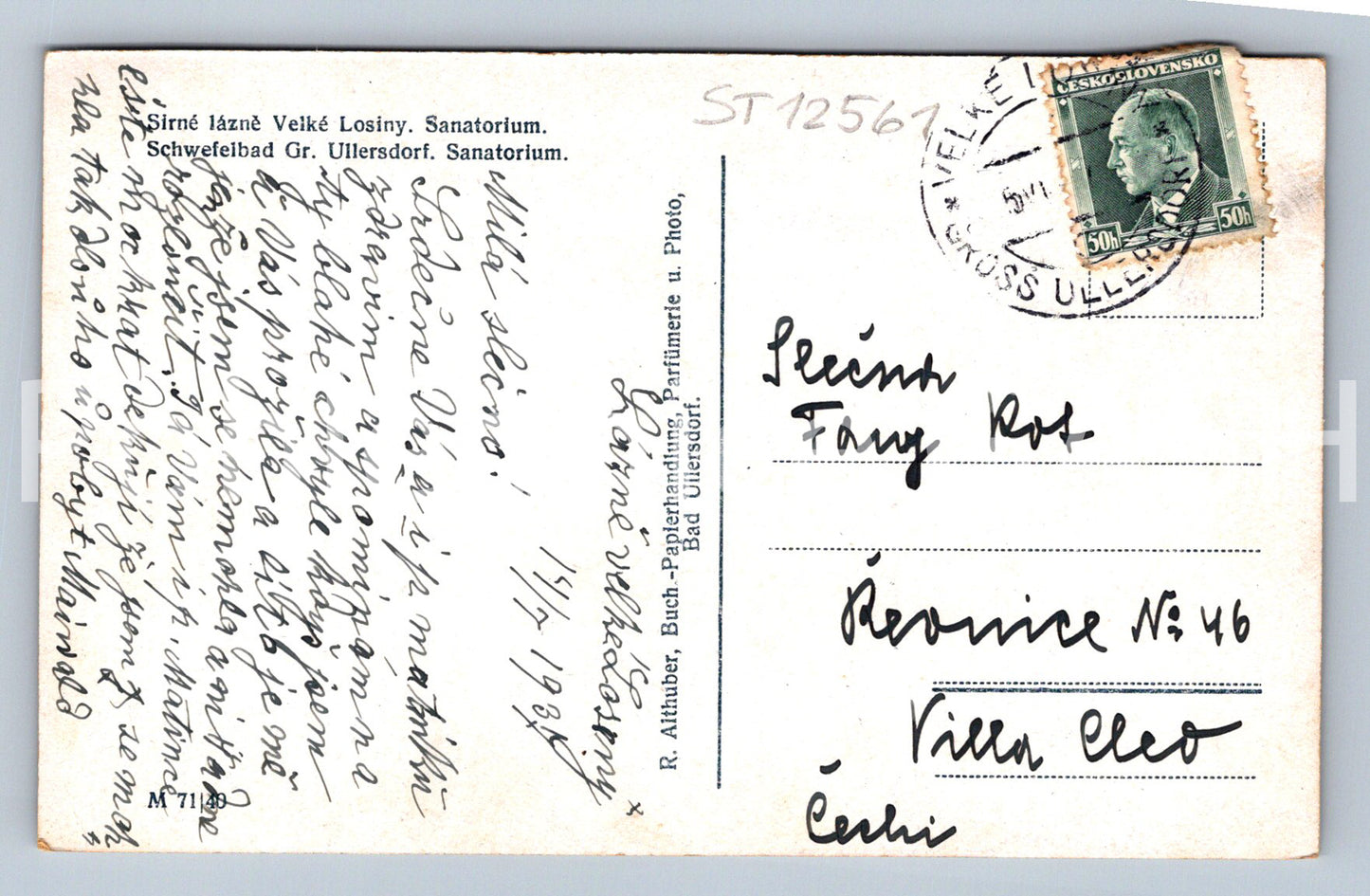 Pohlednice SIRNÉ LÁZNĚ VELKÉ LOSINY (ST12561)