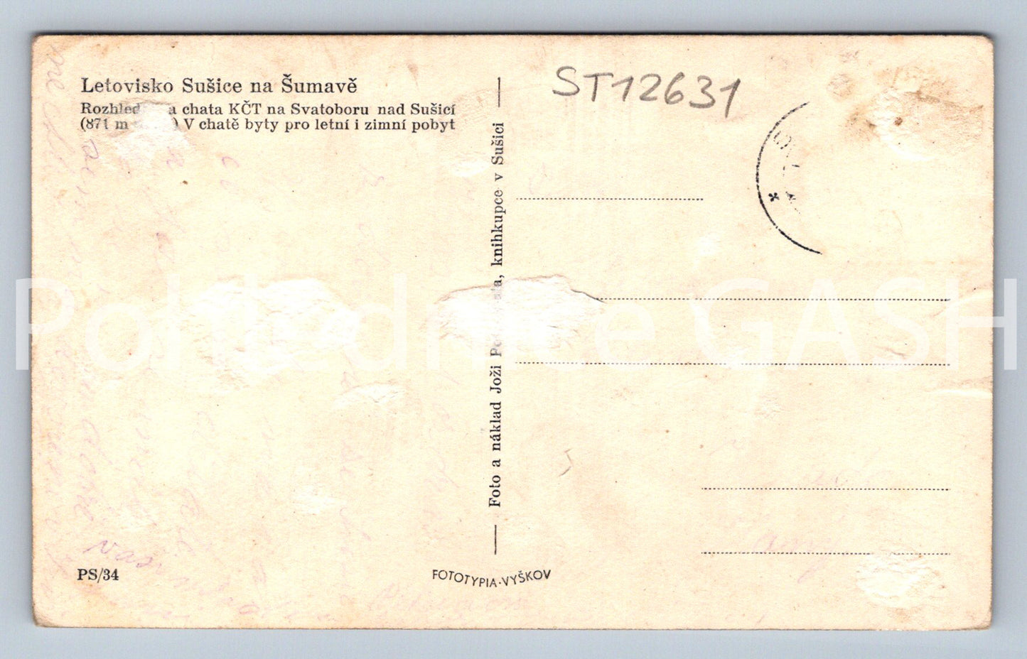 Postcard SUŠICE RESORT IN ŠUMAVÁ (ST12631)