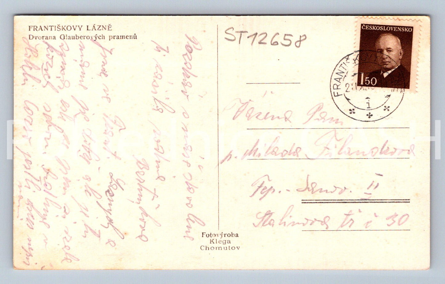 Postcard FRANCISKA LÁZNĚ (ST12658)