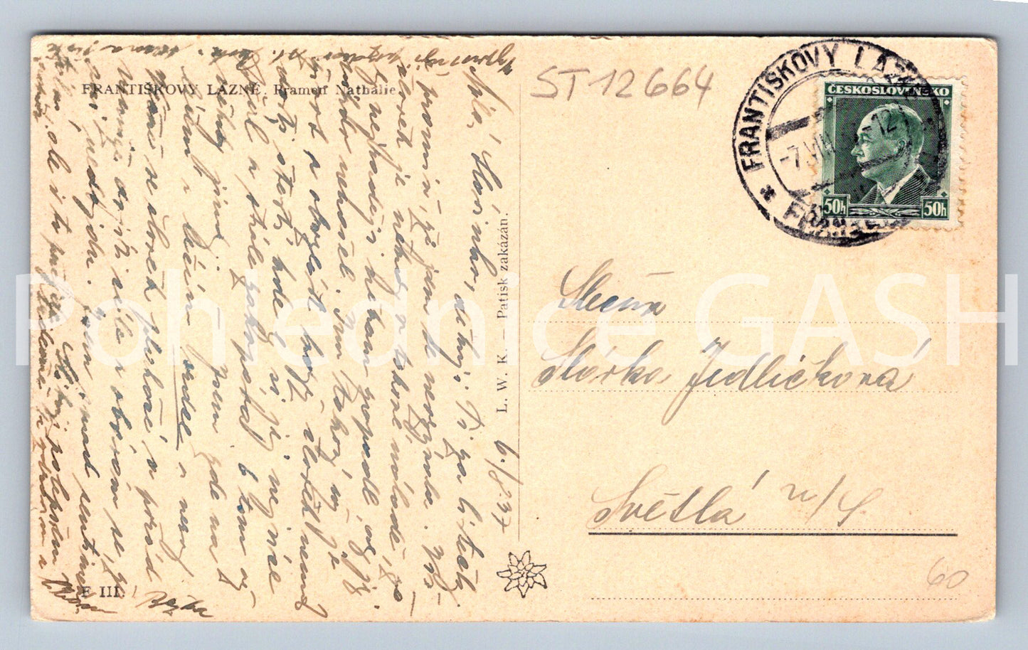 Pohlednice FRANTIŠKOVY LÁZNĚ (ST12664)