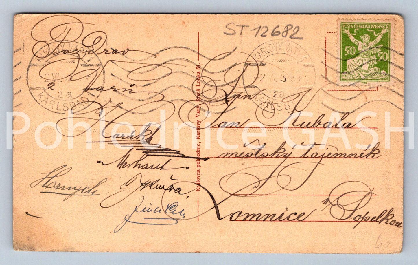 Pohlednice KARLOVY VARY (ST12682)
