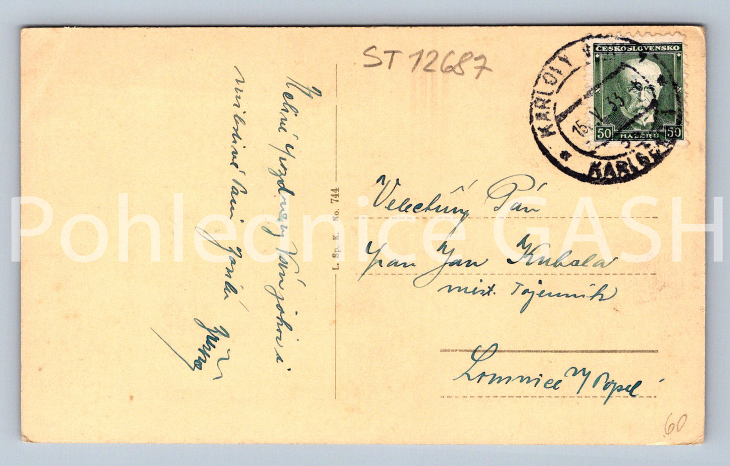 Pohlednice KARLOVY VARY (ST12687)