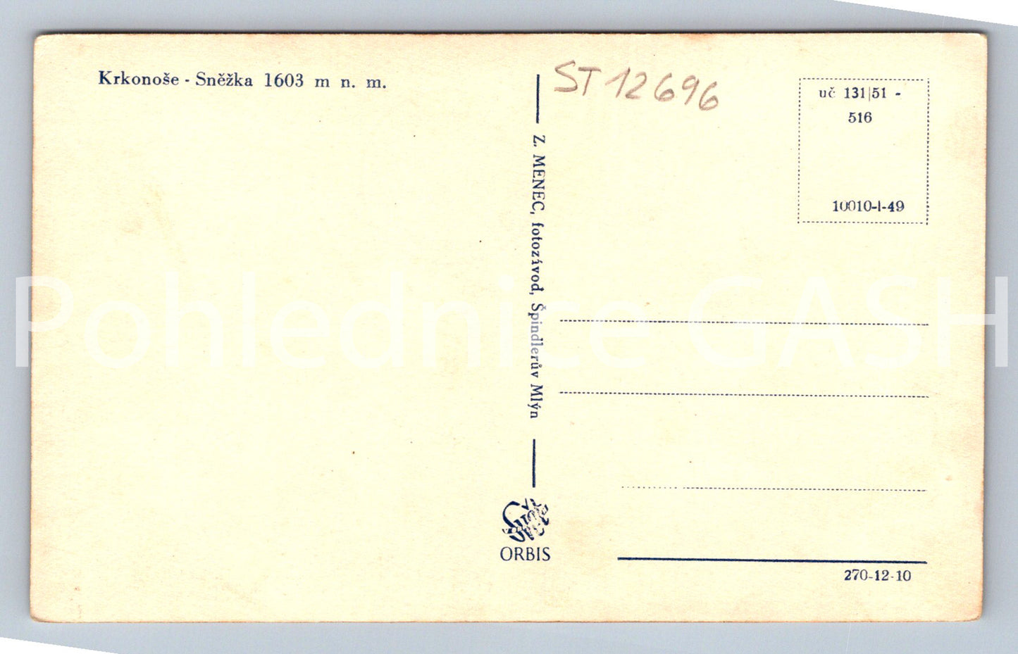 Pohlednice KRKONOŠE (ST12696)