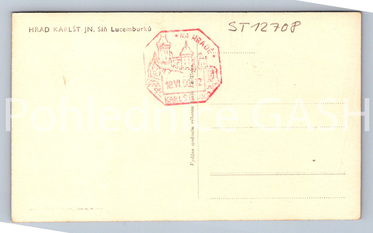 Pohlednice HRAD KARLŠTEJN (ST12708)