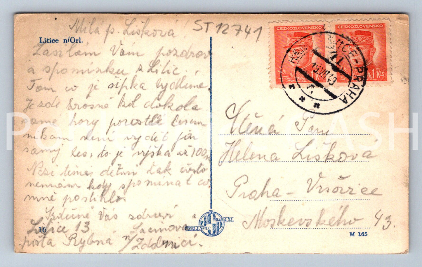 Pohlednice LITICE NAD ORLICÍ (ST12741)