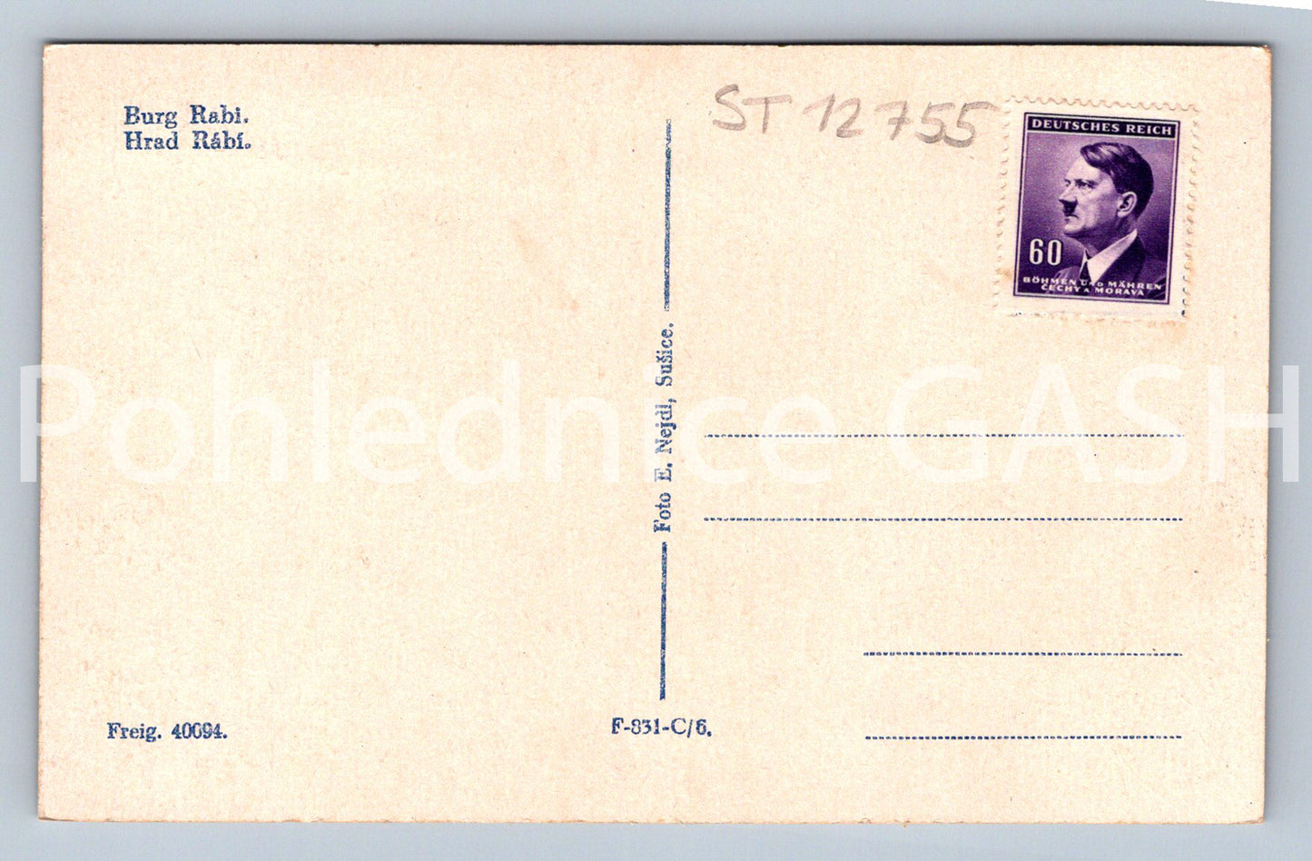 Pohlednice HRAD RÁBÍ (ST12755)