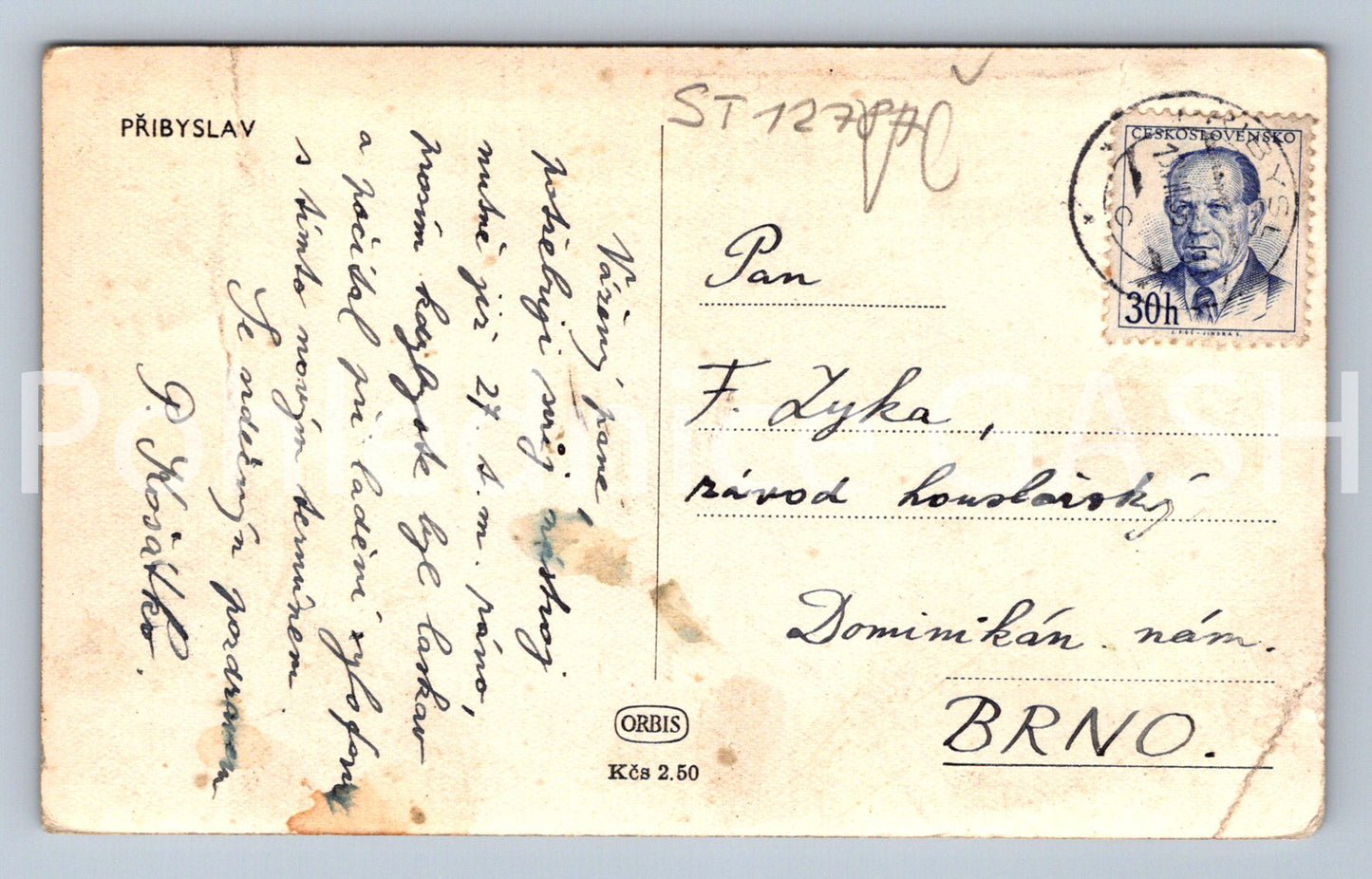 Pohlednice PŘIBYSLAV (ST12787)