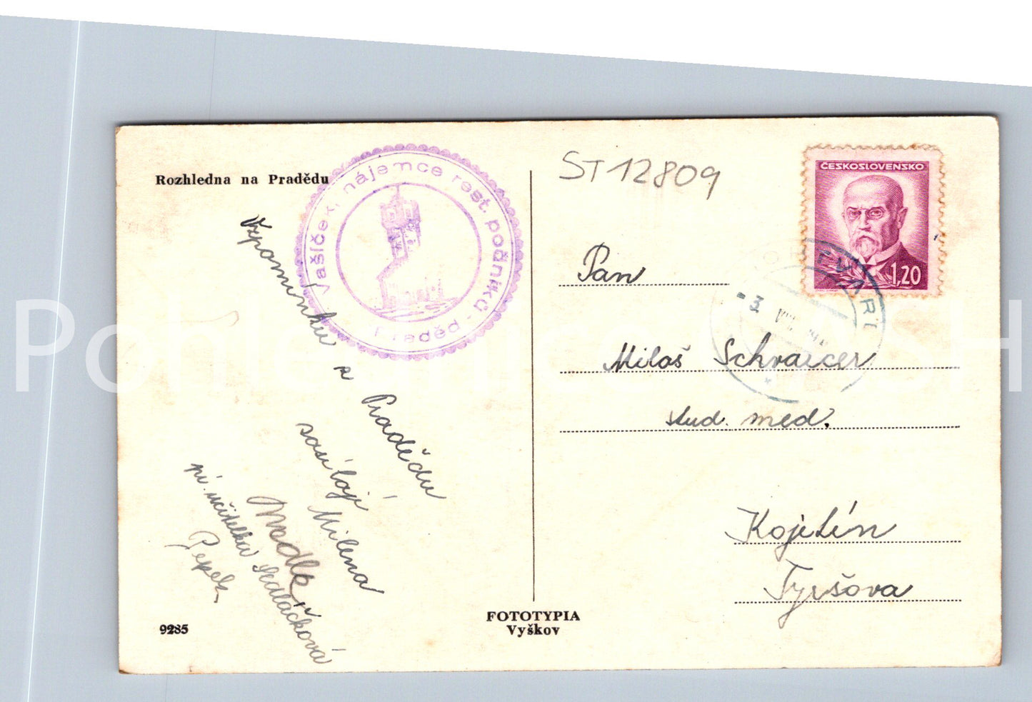 Postcard OBSERVATION VIEWPOINT AT PRADEDU (ST12809)