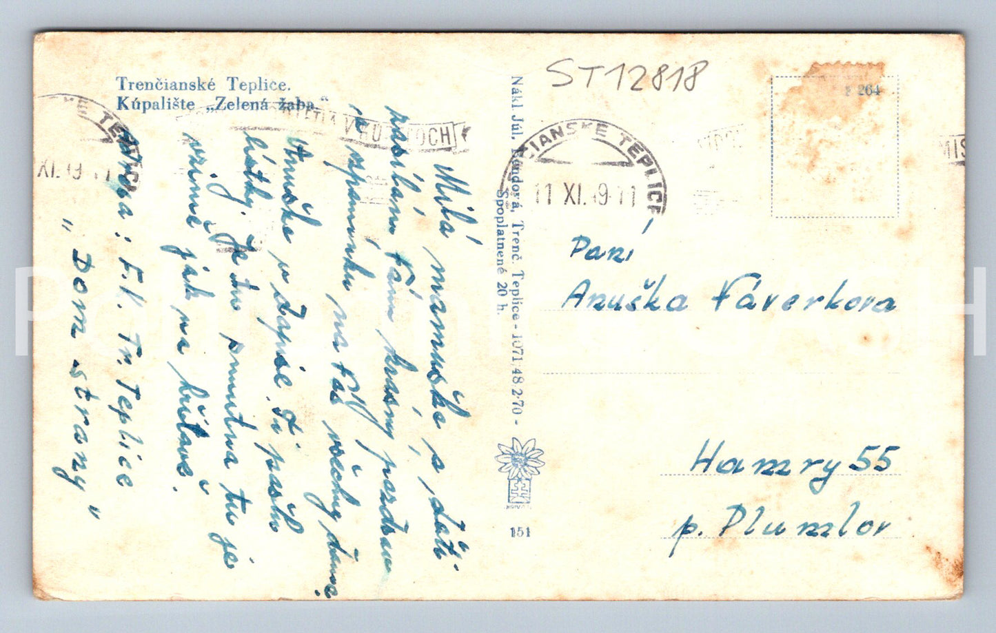 Postcard TRENČIANSKÉ TEPLICE (ST12818)