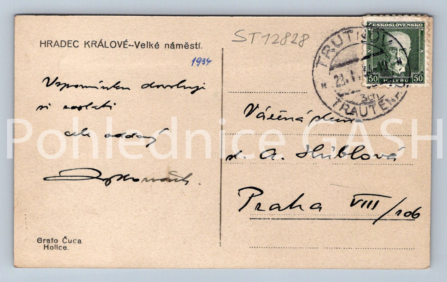 Pohlednice HRADEC KRÁLOVÉ (ST12828)
