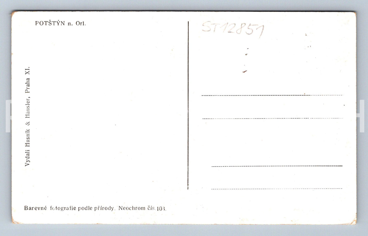 Postcard POŠTÝN NAD ORLICÍ (ST12851)